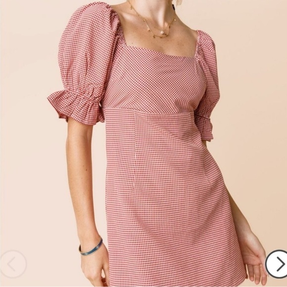 Red and white gingham mini dress - Picture 2 of 7